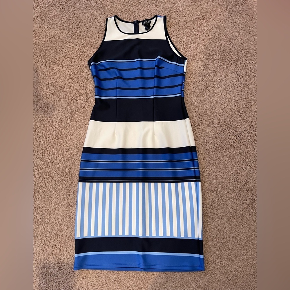 ENFOCUS STUDIO Sleeveless Form Fitting Color Block Midi Dress